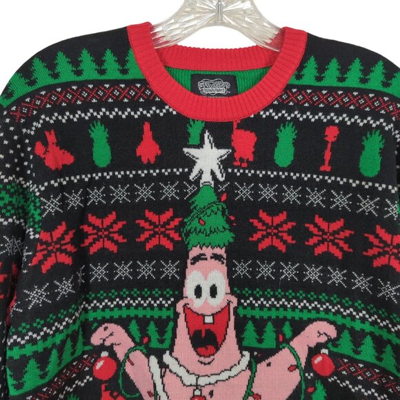 SpongeBob Squarepants Mens Ugly Christmas Sweater Sz M Christmas 2021 Holiday - Picture 5 of 15